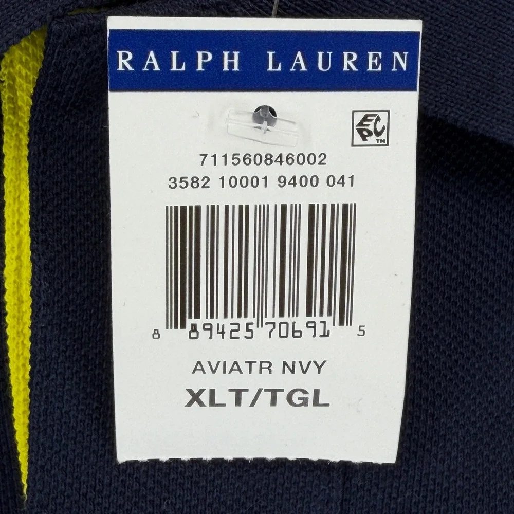 Ralph Lauren‎ Polo Shirt Mens XLT Tall Navy Big Pony Logo Number 3